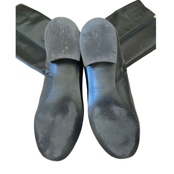 Nine West Oreyan Tall Black Leather Riding Boots Gold Button Details US Size 8.5 - Picture 9 of 10